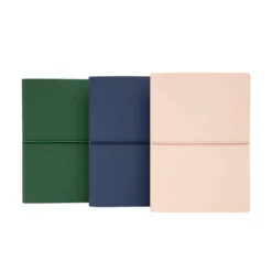 Ciak CANVAS Lined Paper Notebook A5 [Forest Green, Cream, Midnight Blue]