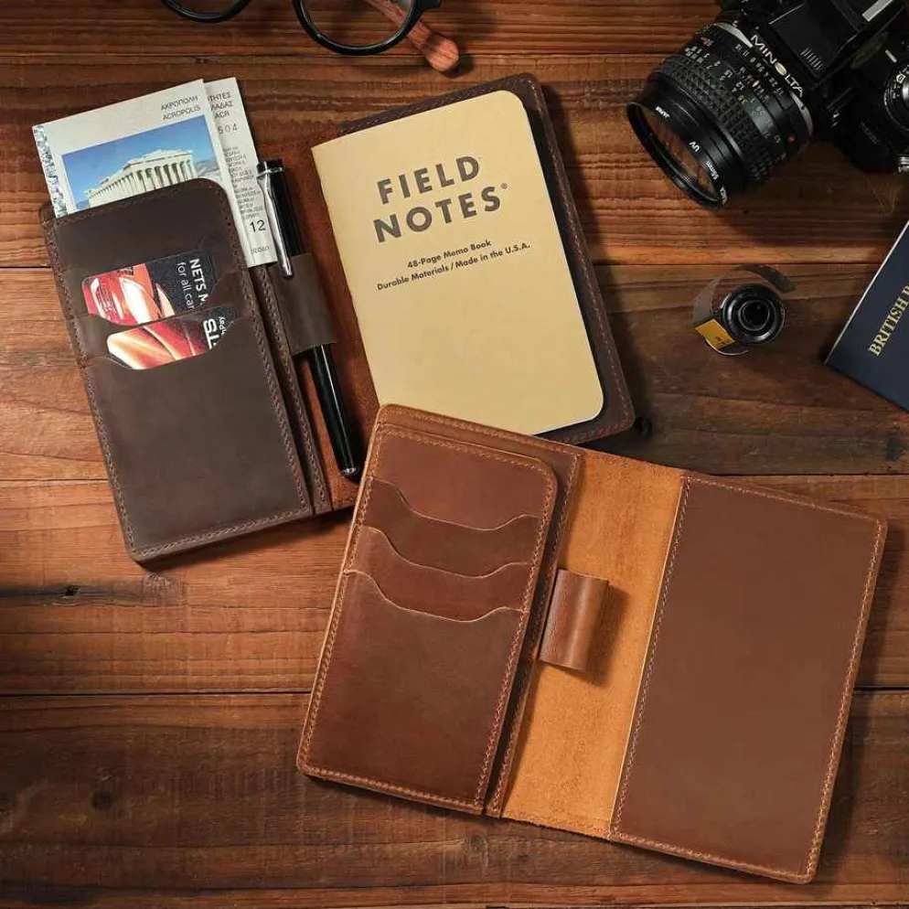Crazy Horse Leather Pocket Notebook Cover (Fits Field Notes)