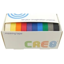 Cre8 Solid Coloured Masking Tape, Box of 10, 12mm