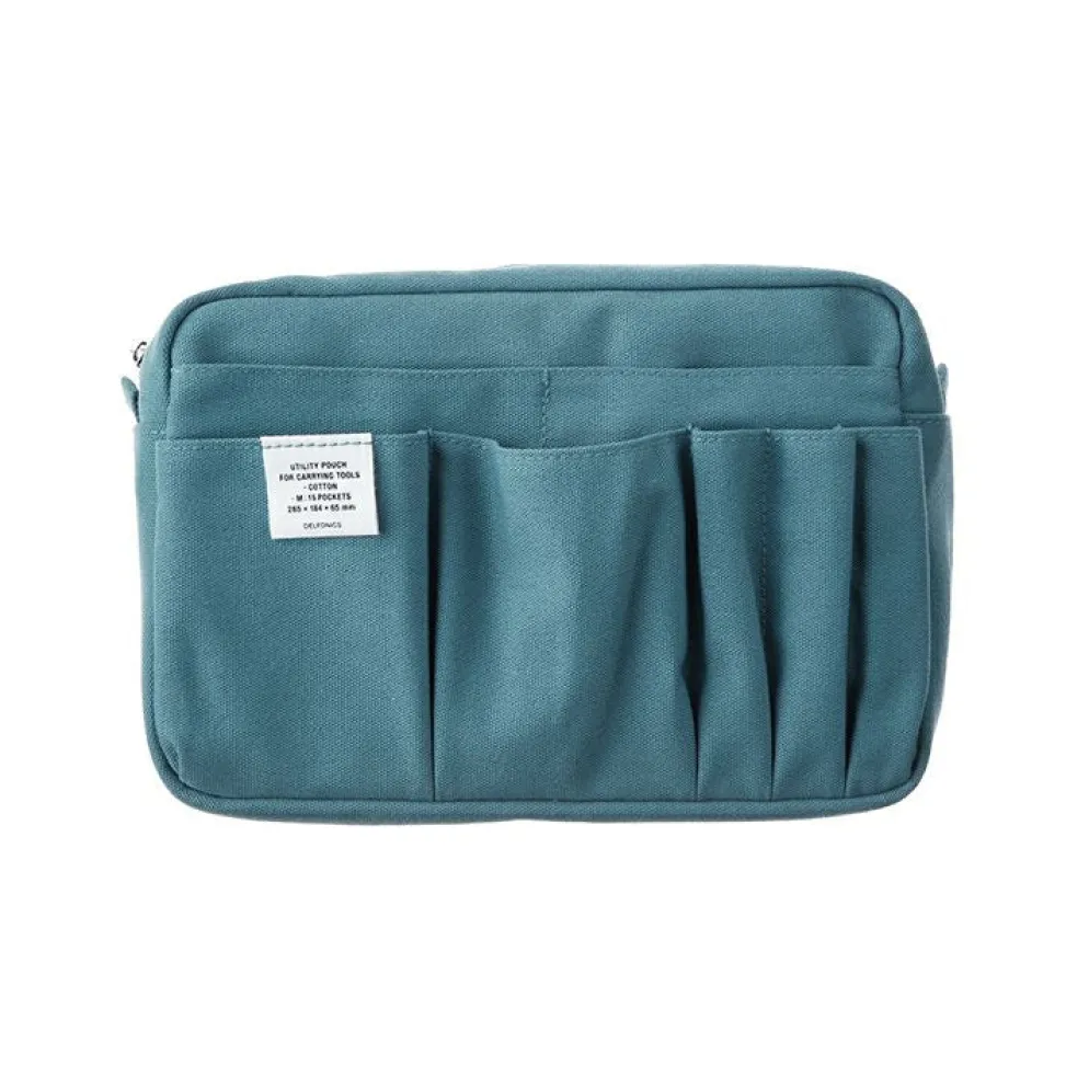 Delfonics Cotton Canvas Utility Pouch (M) — 14 Pockets