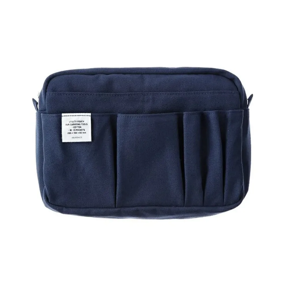 Delfonics Cotton Canvas Utility Pouch (M) — 14 Pockets