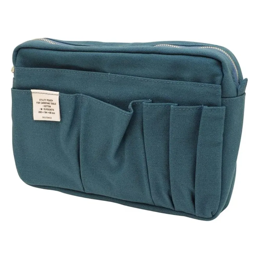 Delfonics Cotton Canvas Utility Pouch (M) — 14 Pockets