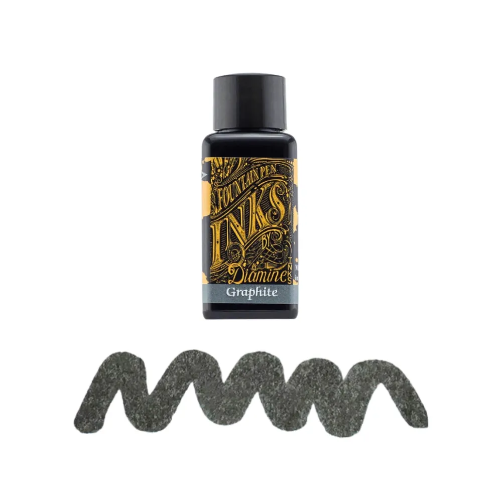 Diamine Fountain Pen Ink Bottle 30ml — Grey Colours