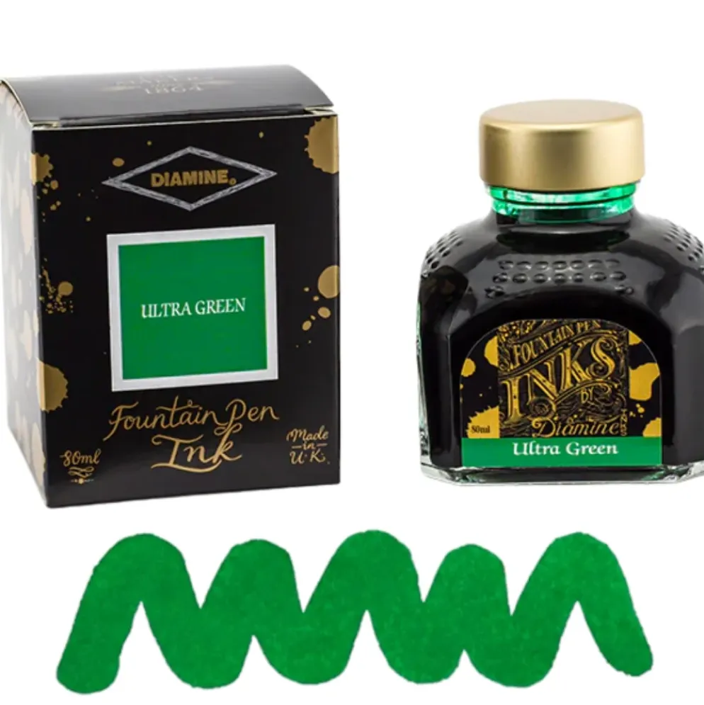 Diamine Ink Bottle 80ml — Green Colours