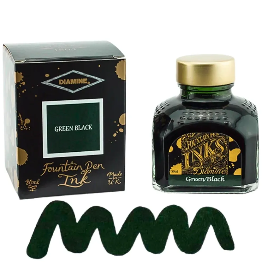 Diamine Ink Bottle 80ml — Green Colours