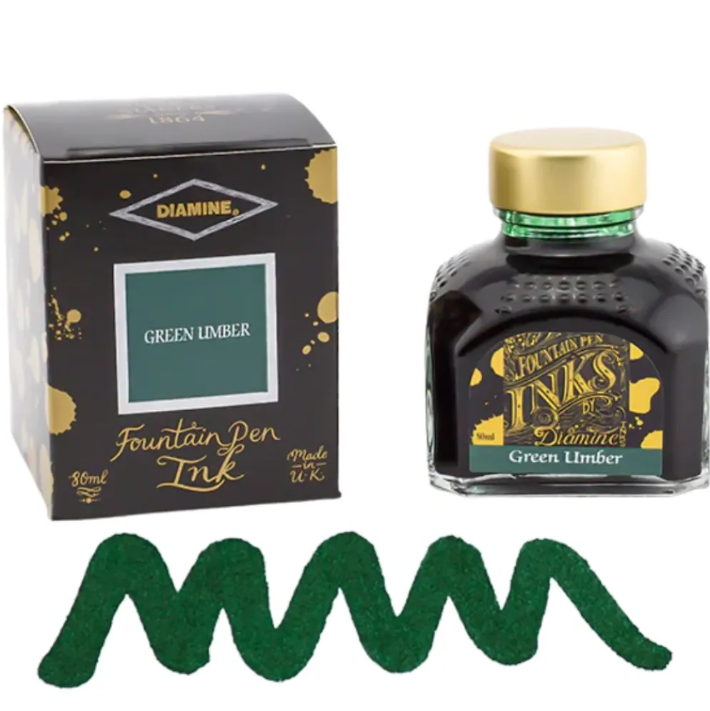 Diamine Ink Bottle 80ml — Green Colours