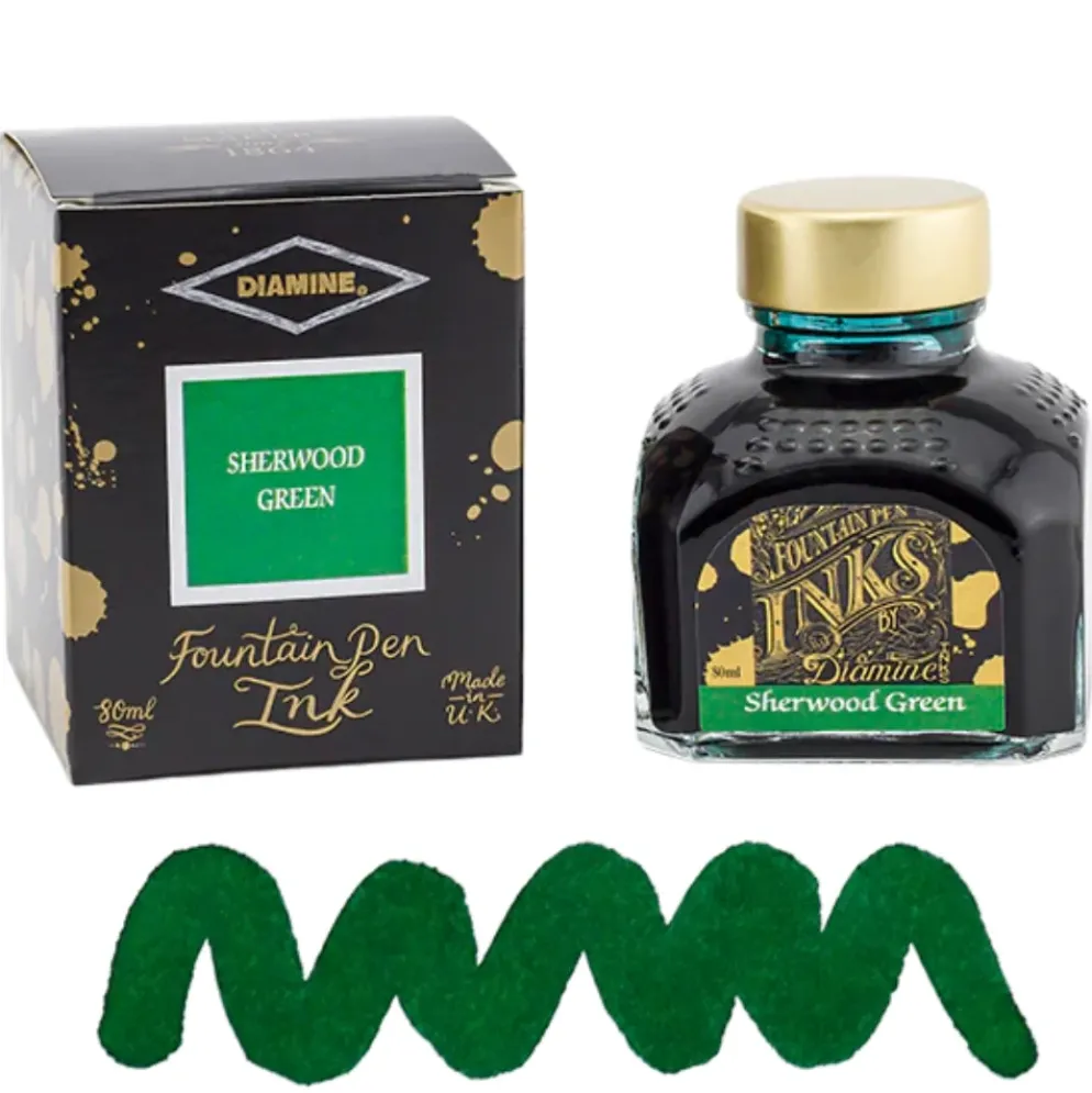 Diamine Ink Bottle 80ml — Green Colours