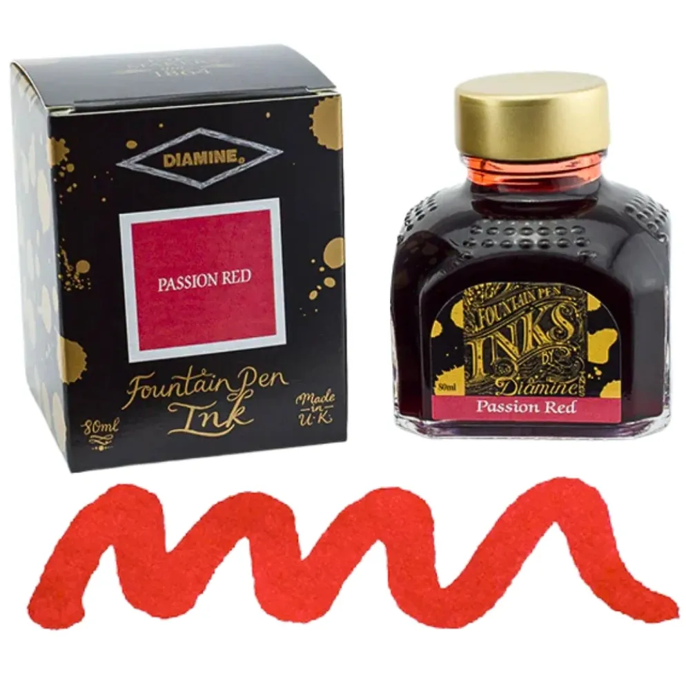 Diamine Ink Bottle 80ml — Red Colours
