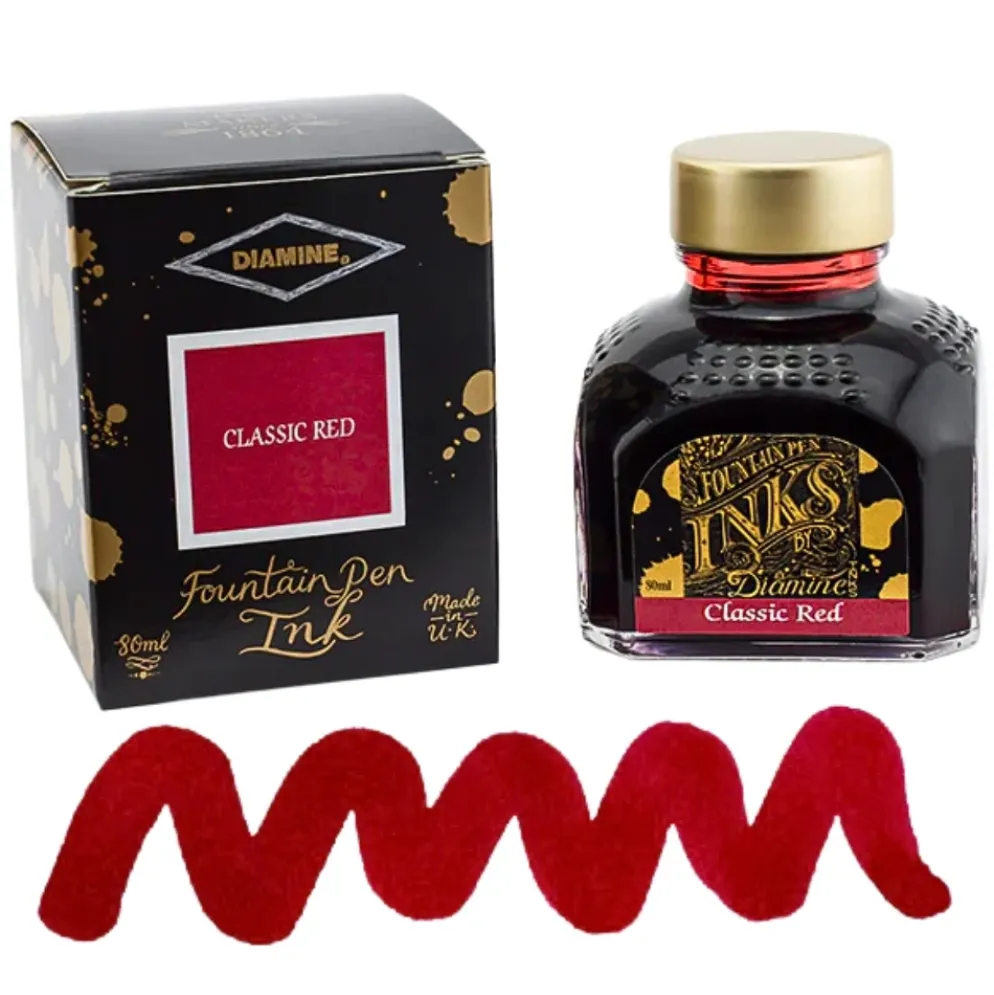 Diamine Ink Bottle 80ml — Red Colours