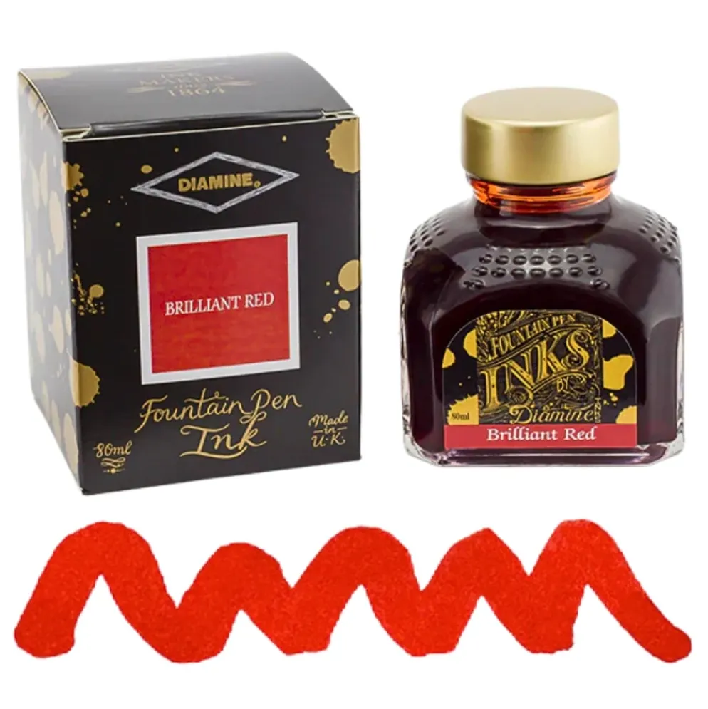 Diamine Ink Bottle 80ml — Red Colours