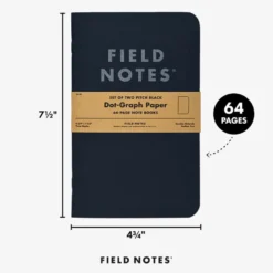 Field Notes 'Pitch Black' Notebook A5 Large [2 Pack]
