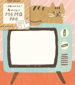 Furukawa Shiko 4designs Memo Pad - Cat On TV