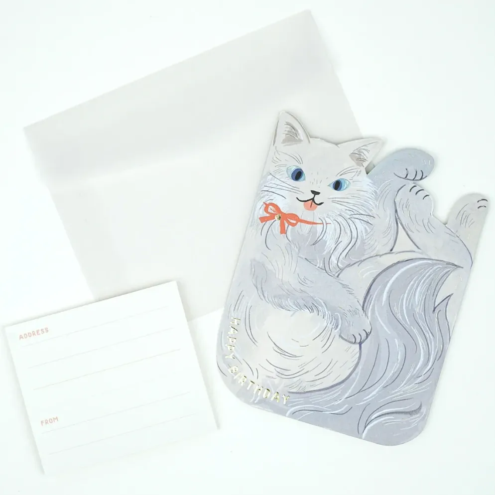 Greeting Life Birthday Birthday Gyukyu Neko Card