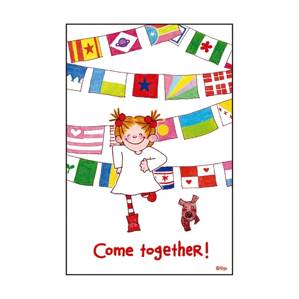 Greeting Life Coco-chan Postcard - Flag