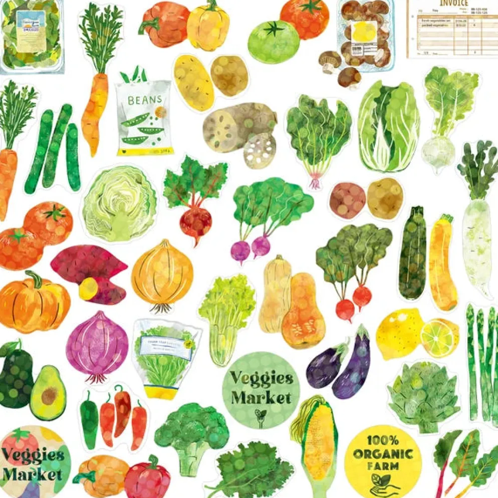 Haco Stickers Box of Seal Stickers — Vegetables