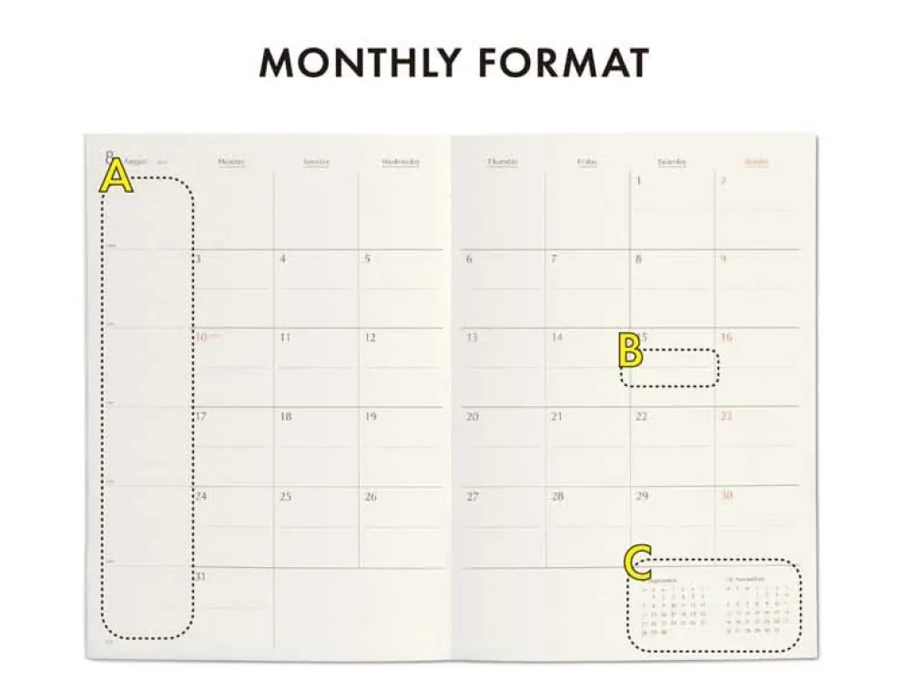 Hightide 2026 Cotton A5 Monthly Diary