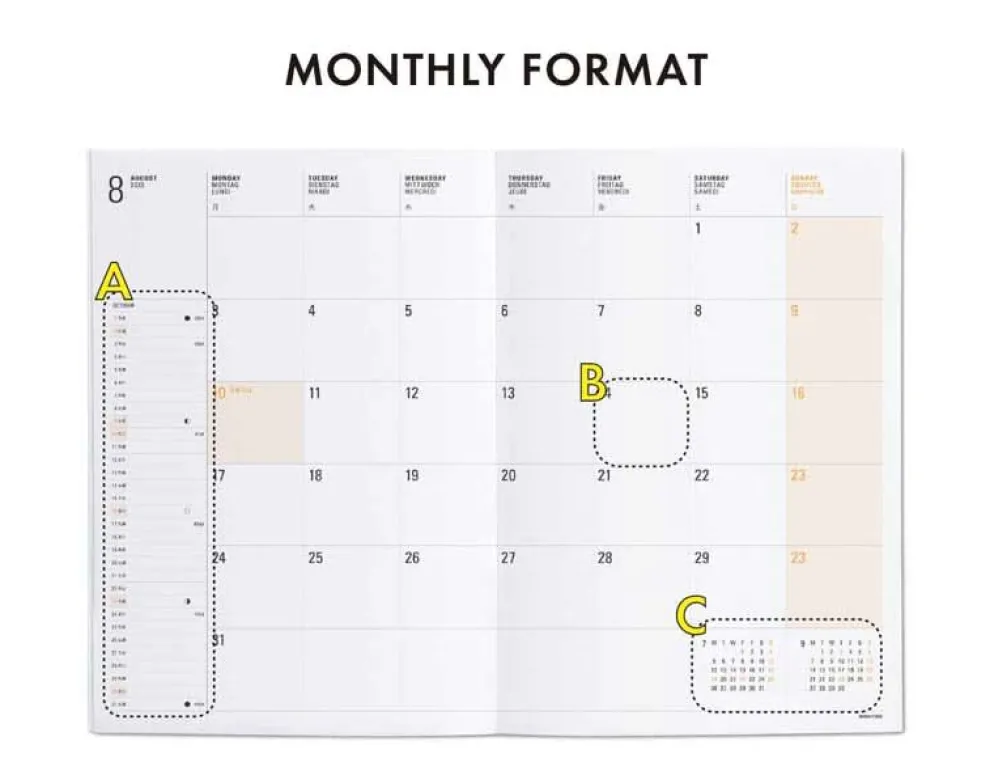 Hightide 2026 Iris B6 Monthly Diary