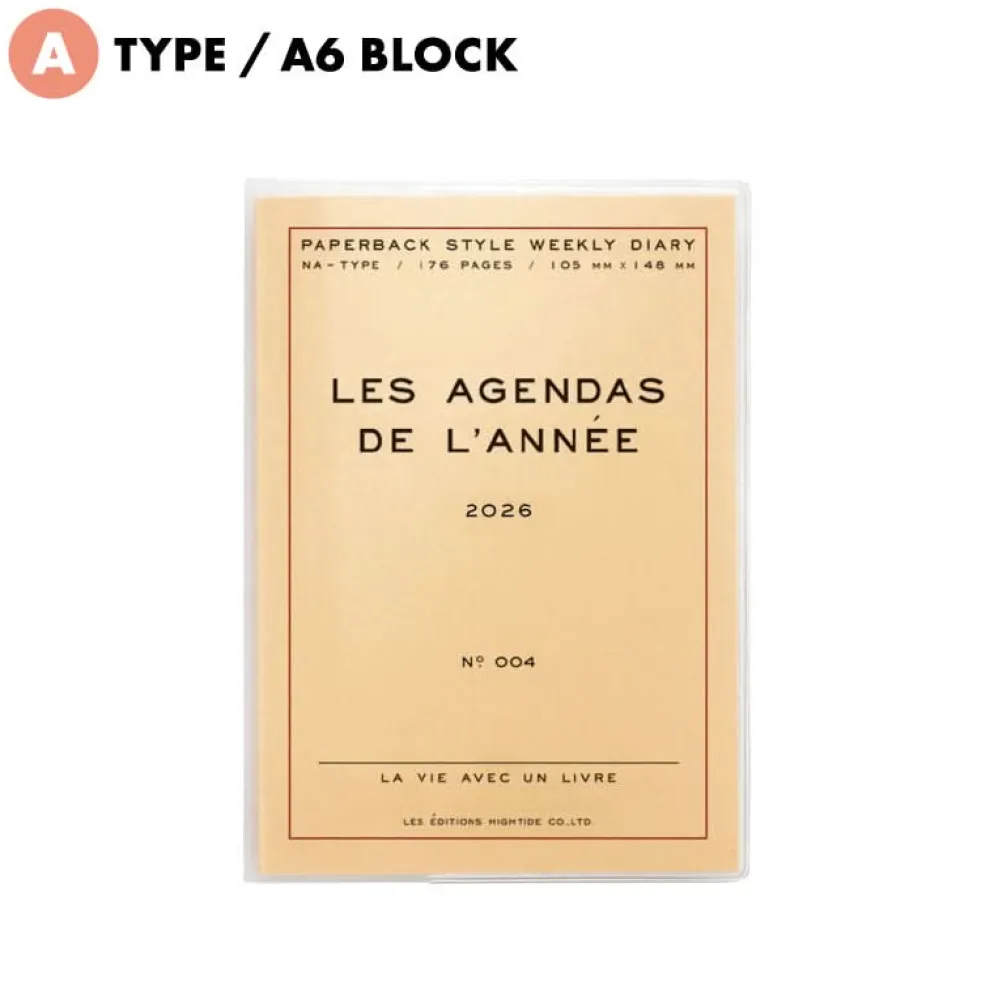 Hightide 2026 Les Agendas De L’Année A6 Block Weekly Diary