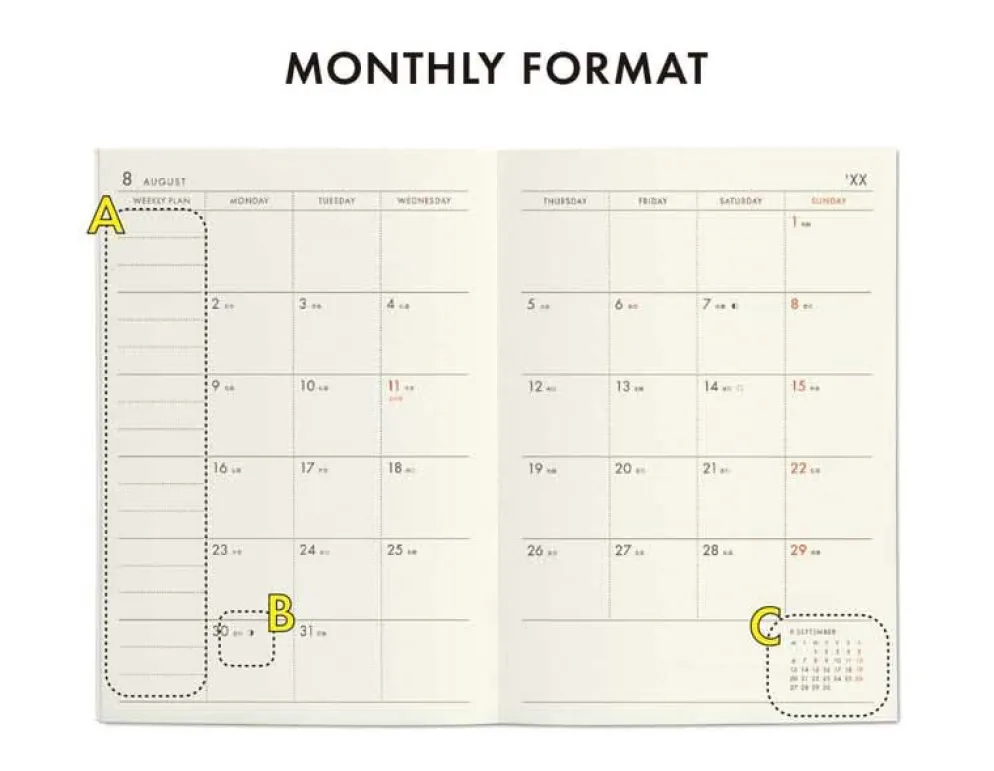 Hightide 2026 Les Agendas De L’Année A6 Block Weekly Diary