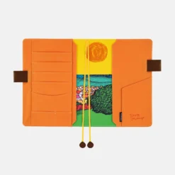 Hobonichi 2026 A5 Cousin Cover: 100%ORANGE - Where’s the Squirrel Going
