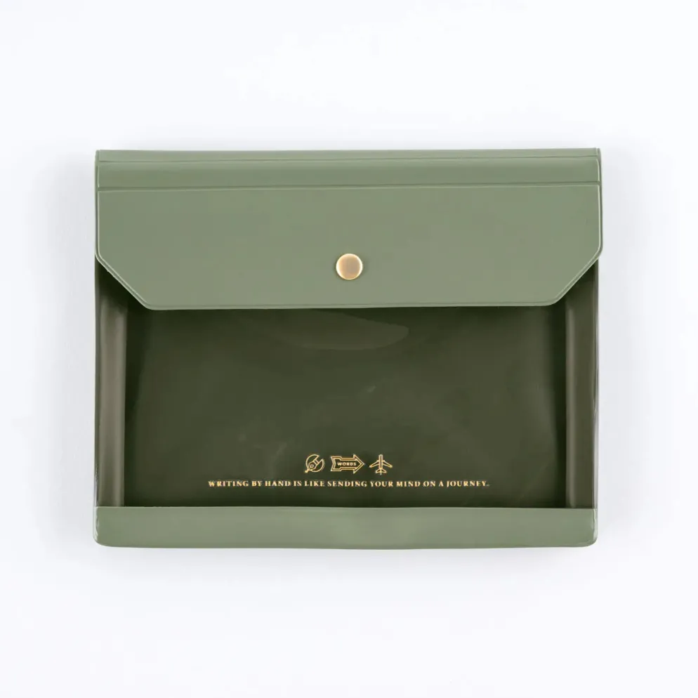 Hobonichi Accessories: Alettone - Document Case for A6 Size (Olive)