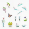 Hobonichi 2026 Accessories: iyo okumi - Transparent Embroidery Sticker Set - My Garden