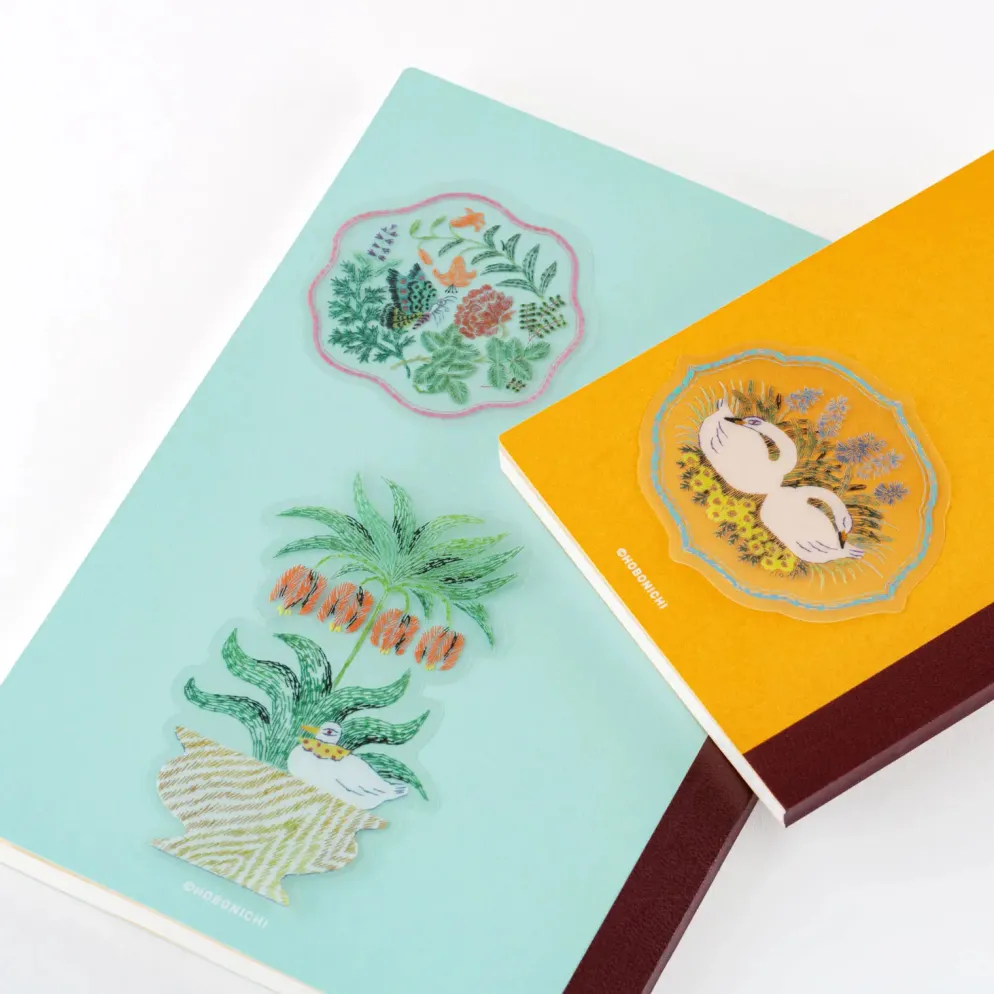 Hobonichi 2026 Accessories: iyo okumi - Transparent Embroidery Sticker Set - My Garden