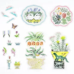 Hobonichi 2026 Accessories: iyo okumi - Transparent Embroidery Sticker Set - My Garden