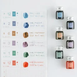 Hobonichi 2027 Accessories: Kakimori x TSUKI no IRO - Mini Ink Bottle Set (Jul-Dec)