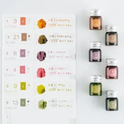 Hobonichi 2027 Accessories: Kakimori x TSUKI no IRO - Mini Ink Bottle Set (Jul-Dec)