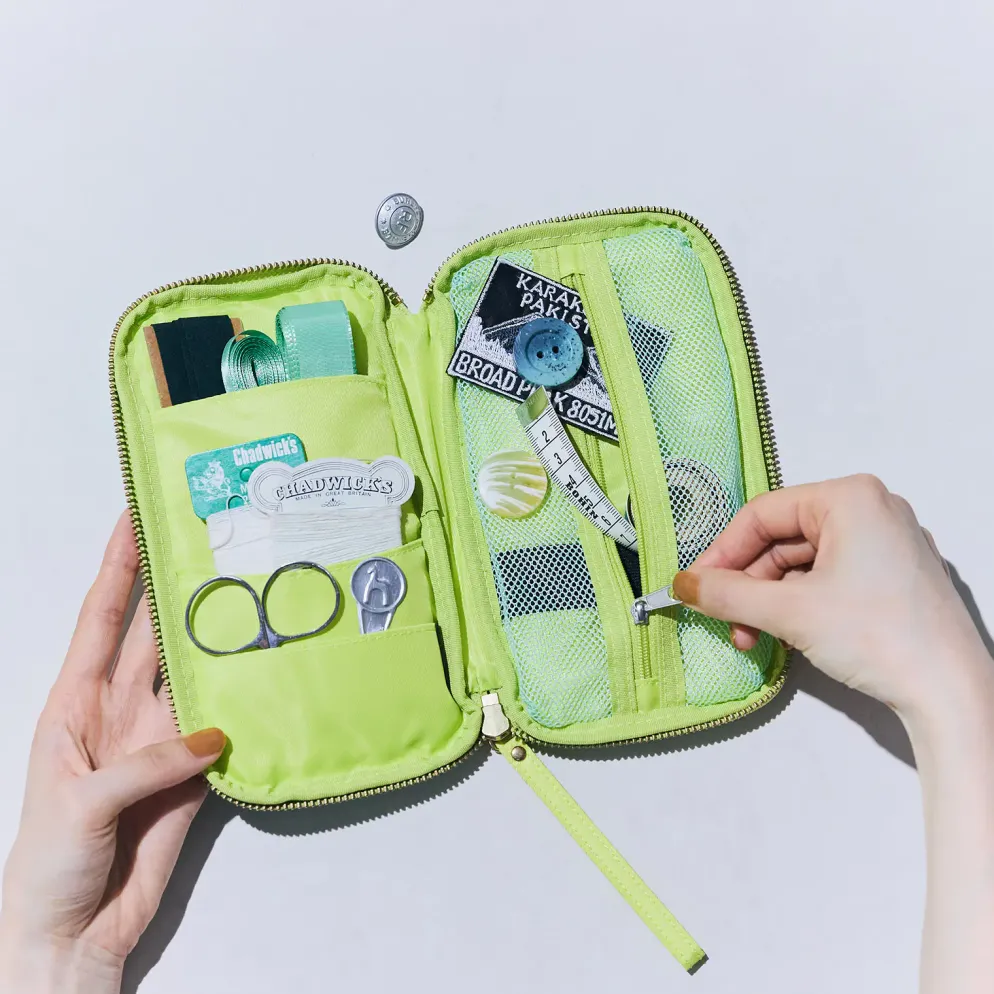 Hobonichi 2026 Accessories: Small Drawer Pouch (Aqua Lime)