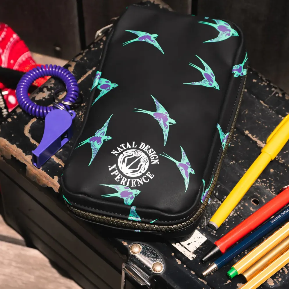 Hobonichi 2027 Accessories: Small Drawer Pouch (Natal Design - Lucky Swallow)
