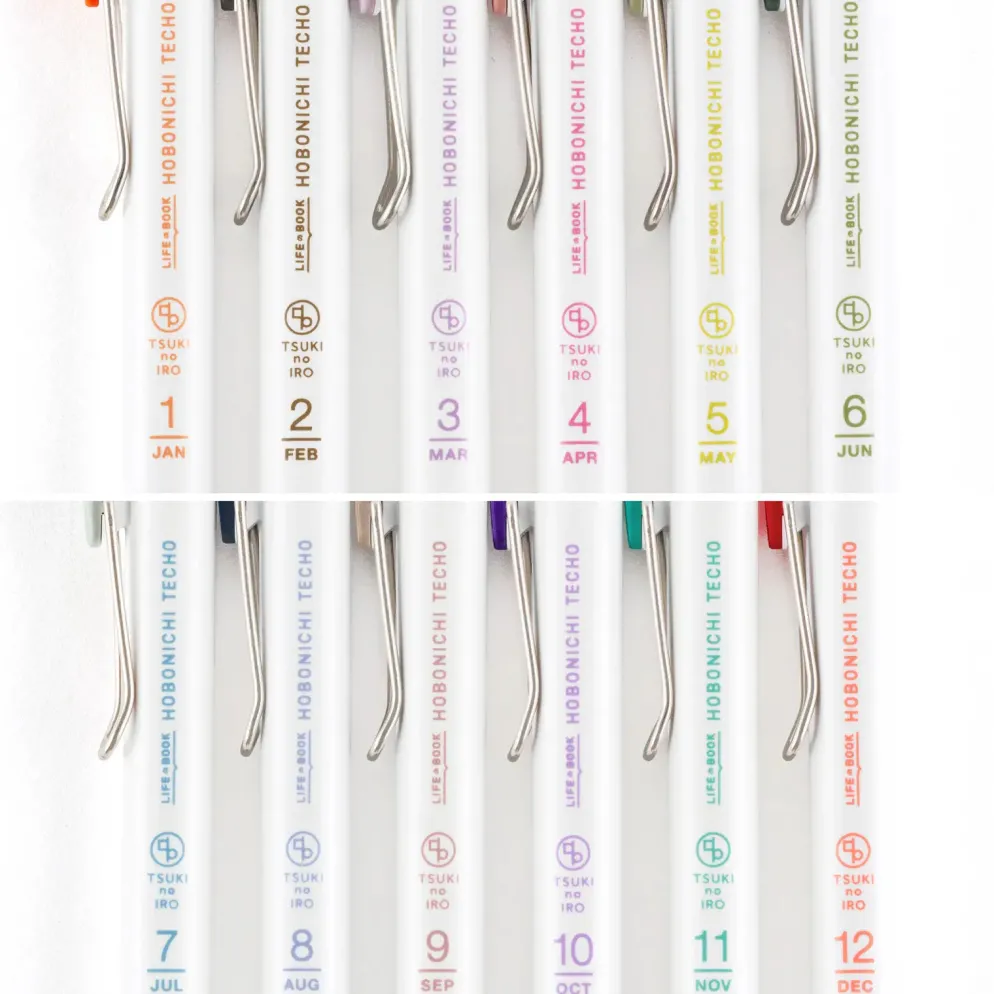 Hobonichi Accessories: TSUKI no IRO: Uniball One Set of 6 with Case