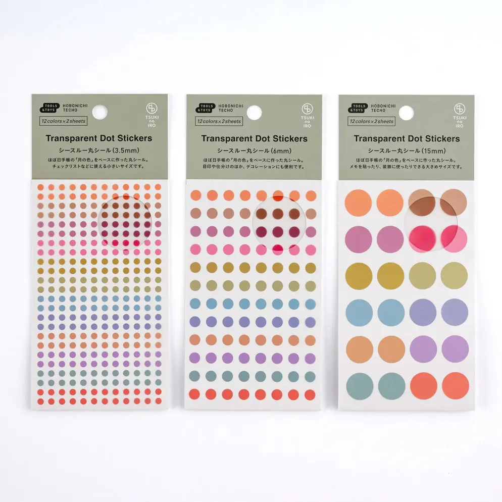Hobonichi Accessories: TSUKI no IRO - Transparent Dot Stickers (15mm)
