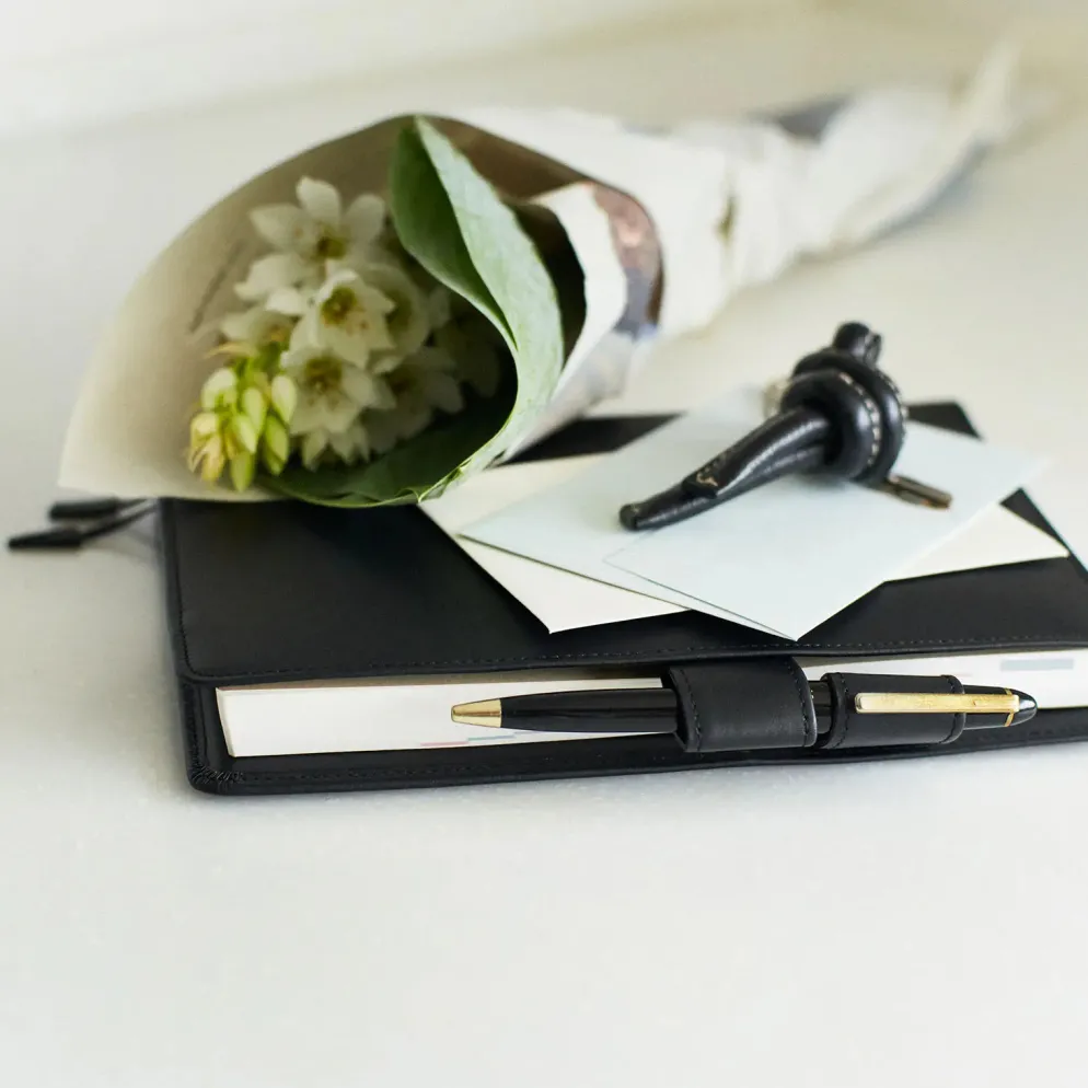 Hobonichi A5 Cousin Cover: Leather - TS Basic - Black