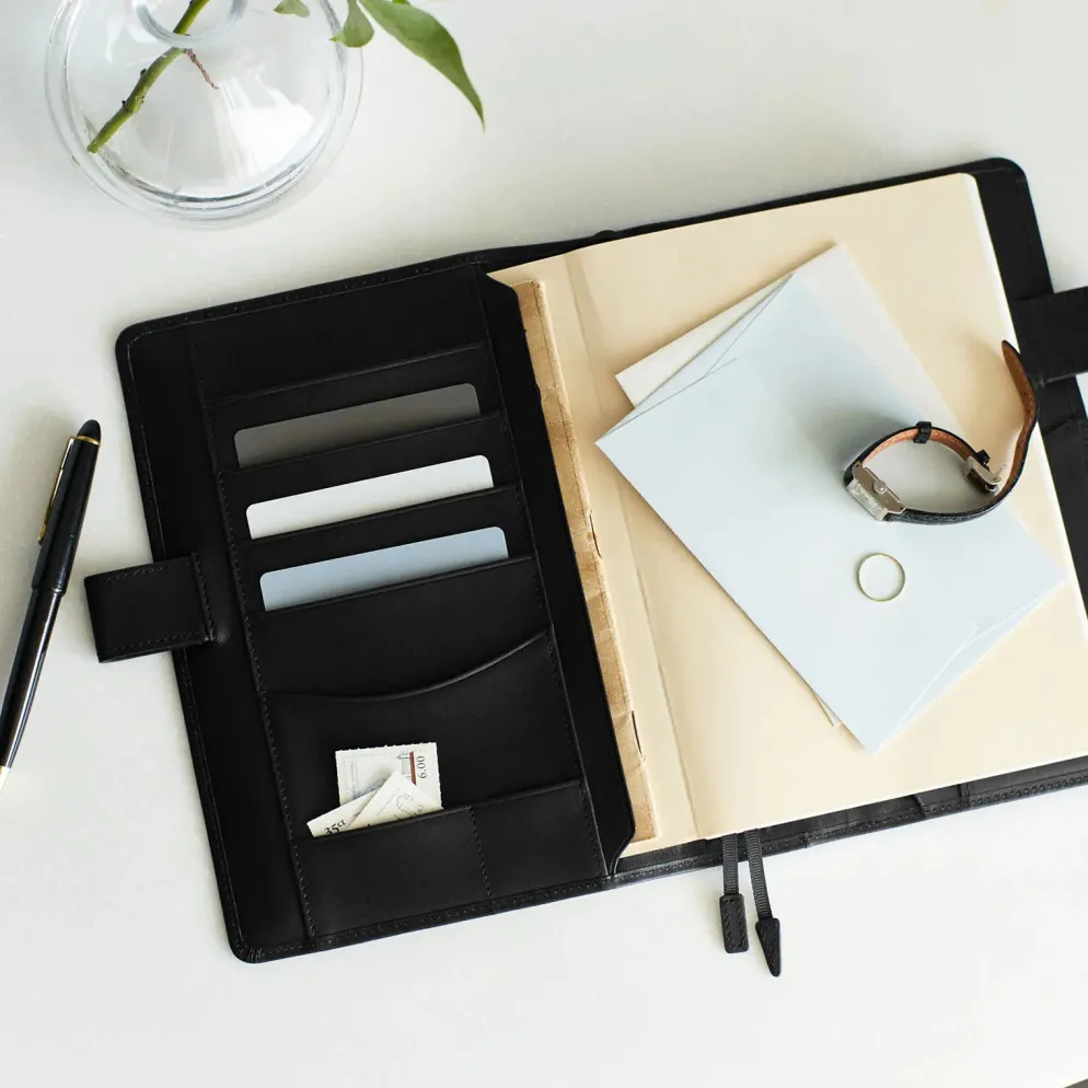Hobonichi A5 Cousin Cover: Leather - TS Basic - Black