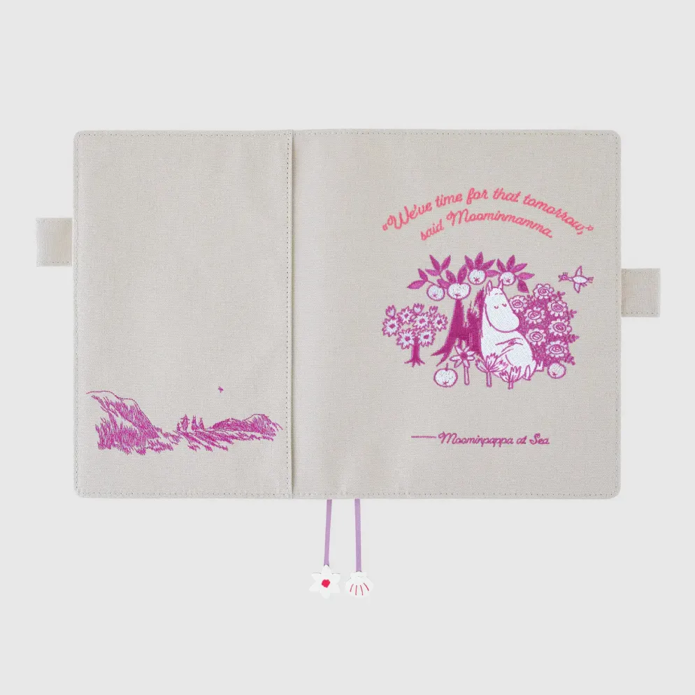 Hobonichi 2027 A5 Cousin Cover: Moomin - My Yard (Pink Gray)