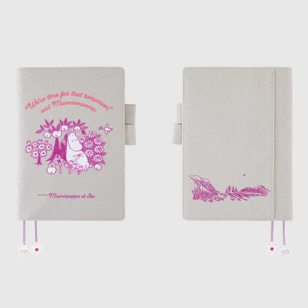 Hobonichi 2027 A5 Cousin Cover: Moomin - My Yard (Pink Gray)