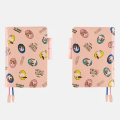 Hobonichi 2026 A6 Planner Cover: Candy Stripper - Random Dog & Cat (Pink)