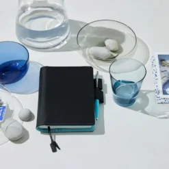 Hobonichi A6 Planner Cover: Colors - Black x Clear Blue