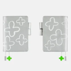 Hobonichi 2026 A6 Planner Cover: Makoto Matsubayashi - Silver Flowers