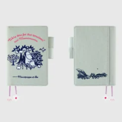 Hobonichi 2027 A6 Planner Cover: Moomin - My Yard (Pale Mint)