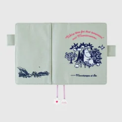 Hobonichi 2027 A6 Planner Cover: Moomin - My Yard (Pale Mint)