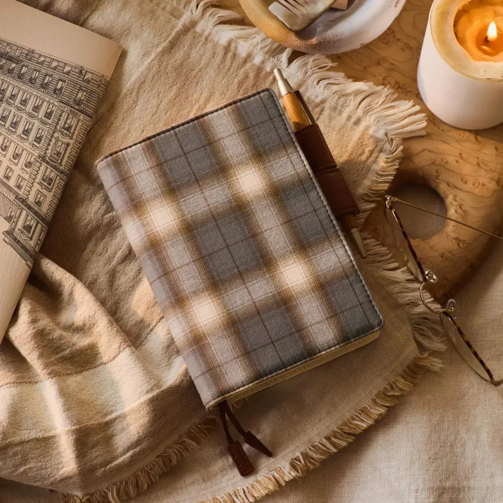 Hobonichi 2026 A6 Planner Cover: Shirt Fabric - Foggy Plaid