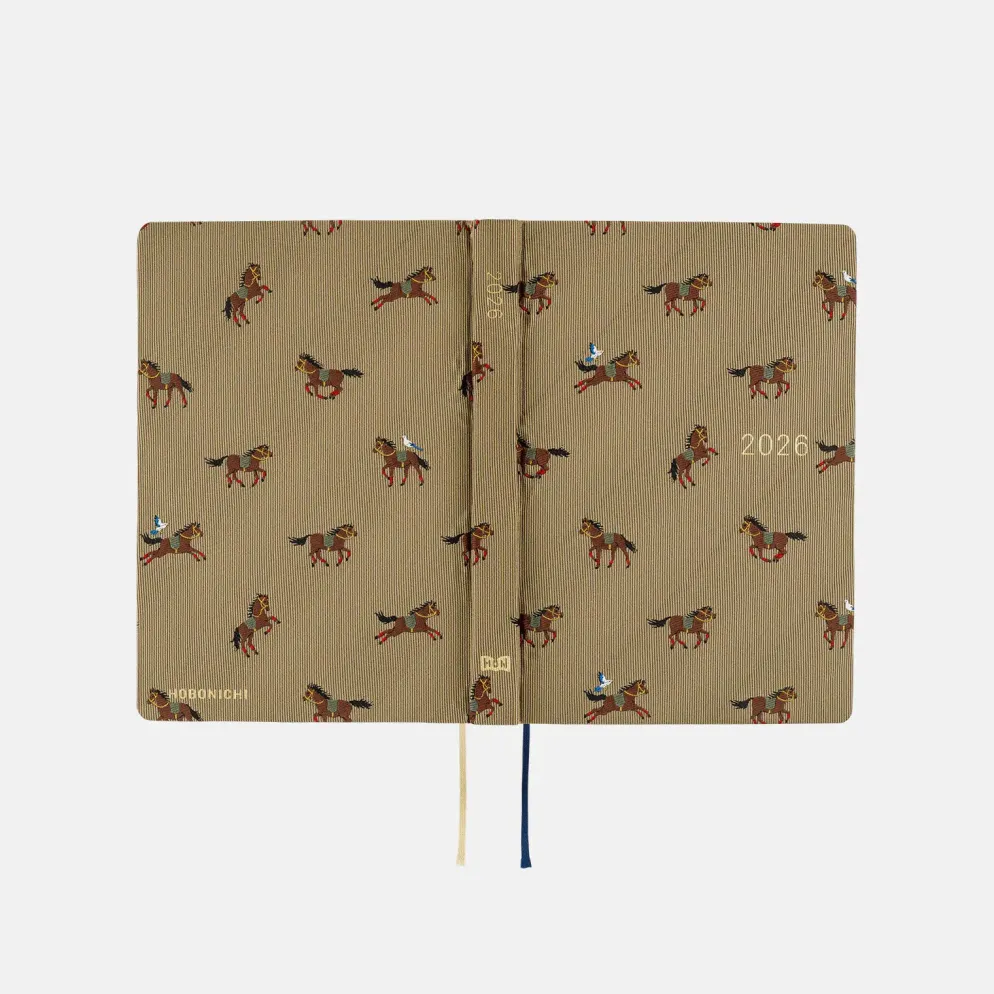 Hobonichi HON A6 2026 Planner: Bow & Tie - Galloping Horses