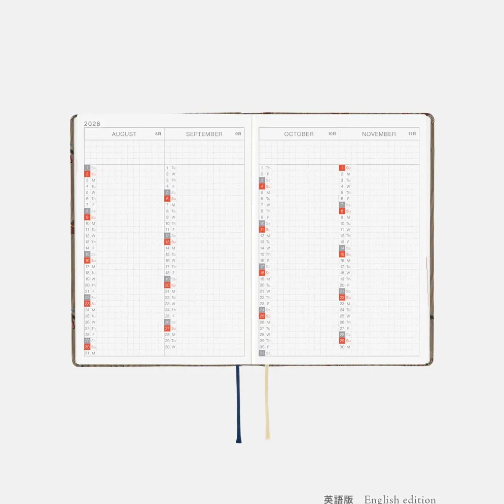 Hobonichi HON A6 2026 Planner: Bow & Tie - Galloping Horses