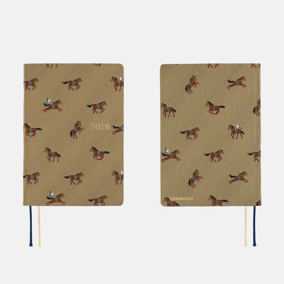 Hobonichi HON A6 2026 Planner: Bow & Tie - Galloping Horses