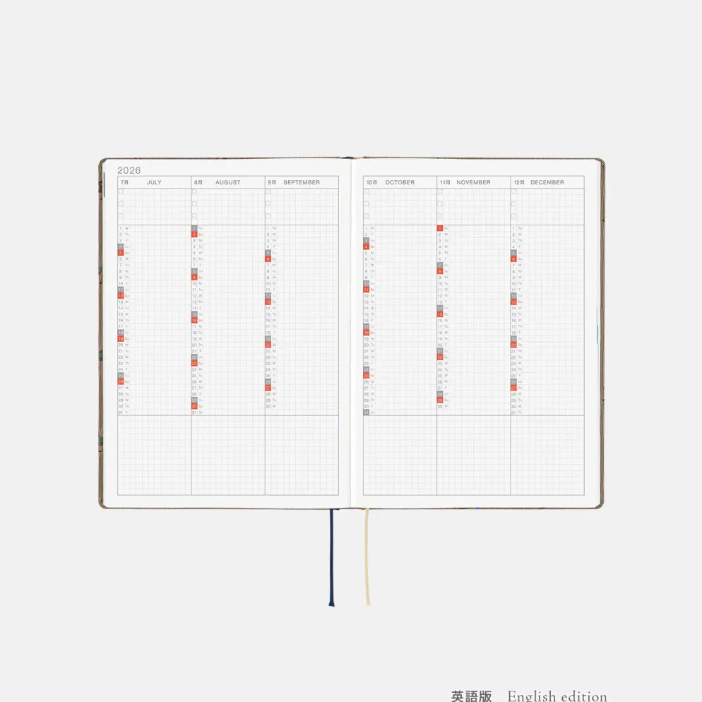 Hobonichi HON A5 2026 Planner: Bow & Tie - Galloping Horses