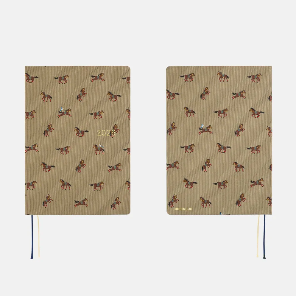 Hobonichi HON A5 2026 Planner: Bow & Tie - Galloping Horses