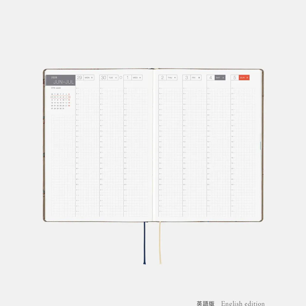 Hobonichi HON A5 2026 Planner: Bow & Tie - Galloping Horses
